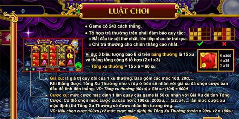 Kho tàng ngũ long V9WIN - Xu hướng quay hũ hấp dẫn hiện nay 3 Trước khi tham gia chơi cần phải nắm được luật và chi nhỏ vốn cược